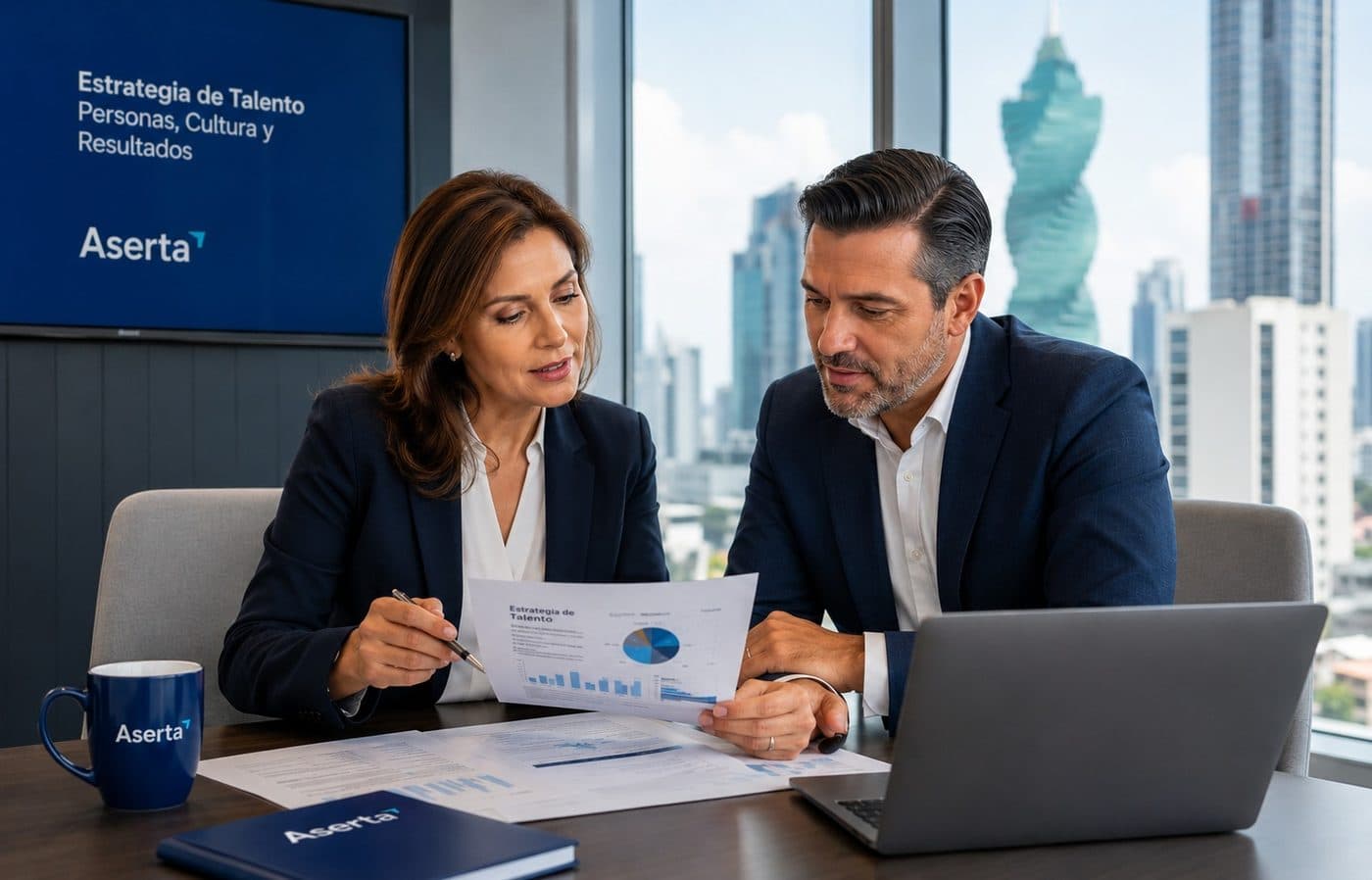 Profesionales de RRHH revisando estrategia de talento con Aserta en Panamá